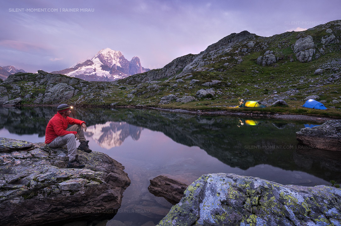 Ein Silent Moment in den französischen Alpen. Wandern in den Alpen