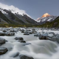 Aoraki, Hooker River, Mount Cook Nationalpark, Canterbury, Südinsel, Neuseeland